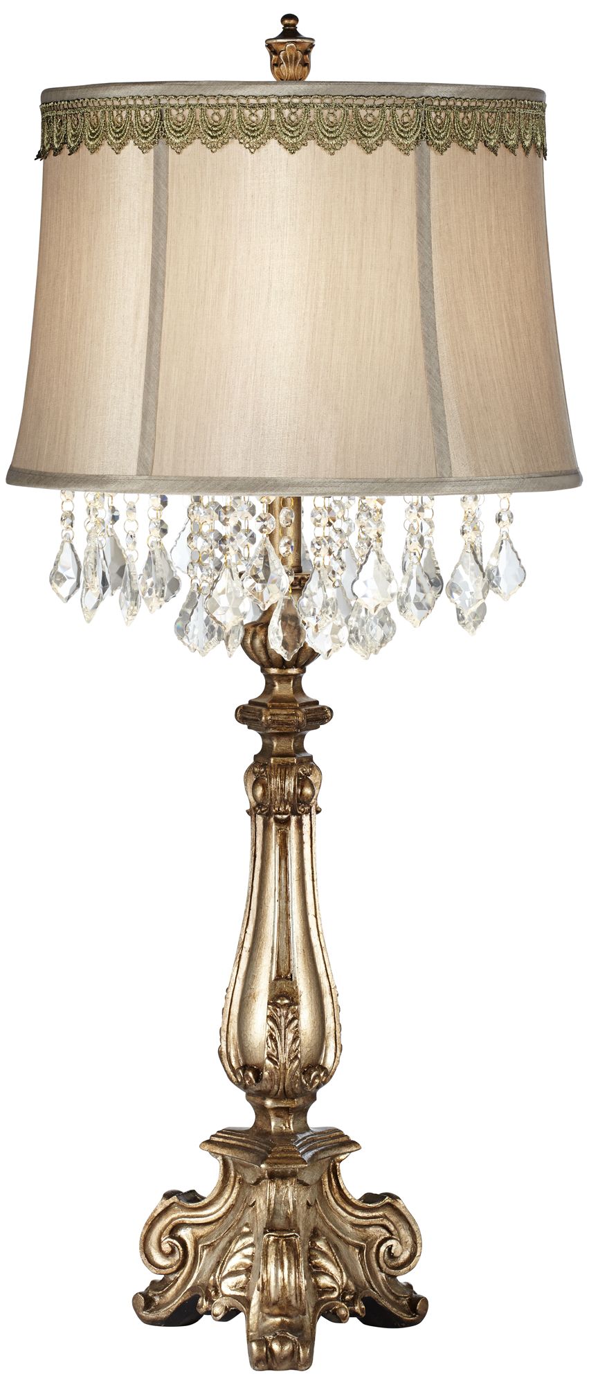 Image 2 Dubois Console Table Lamp with Scallop Lace Trim