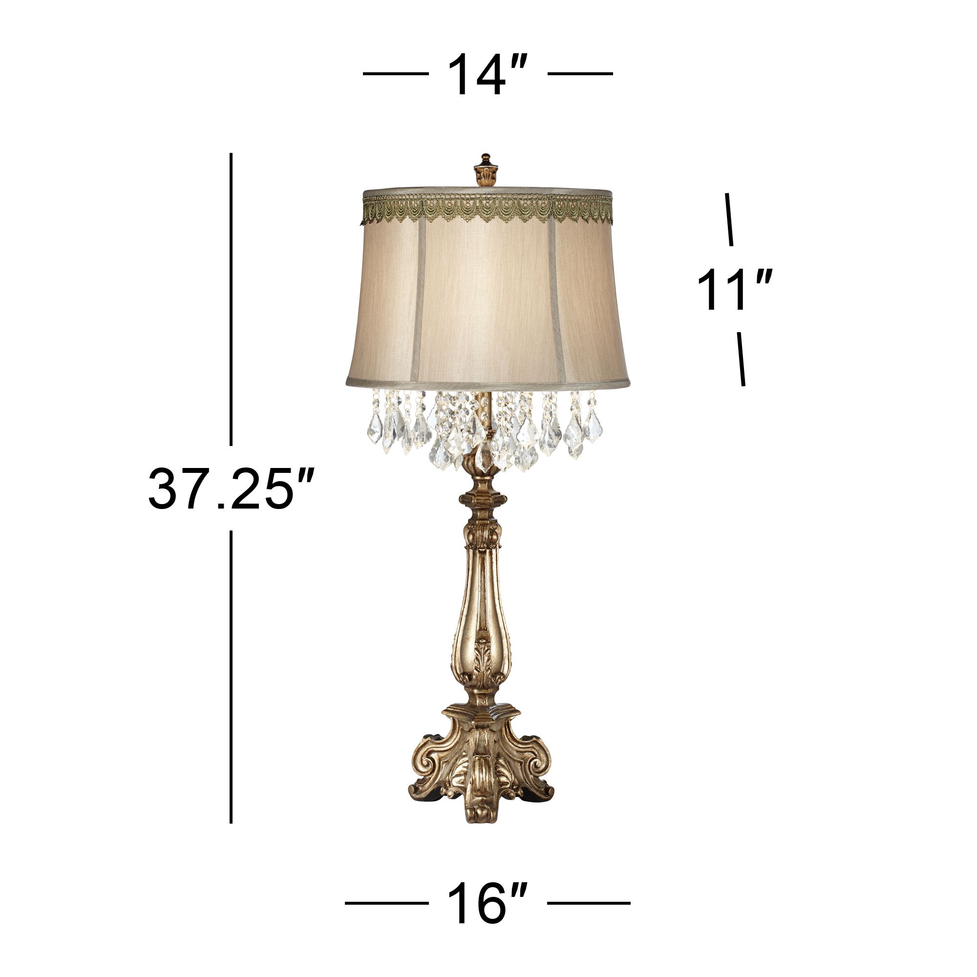 Image 3 Dubois Console Table Lamp with Scallop Lace Trim more views