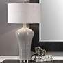 Dubrava Distressed Light Gray Glaze Ceramic Table Lamp