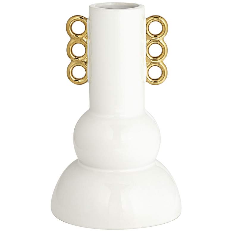 Image 2 Duchess 12" High Shiny White Ceramic Vase