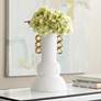 Duchess 12" High Shiny White Ceramic Vase