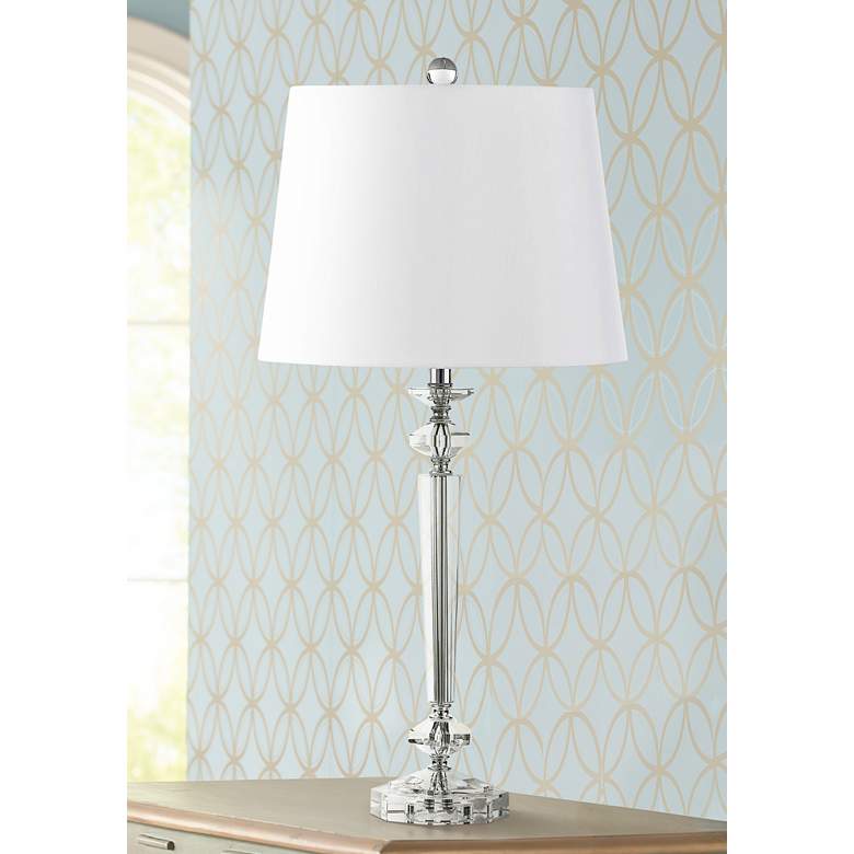 Image 1 Duchess Crystal Table Lamp with Hard Back Shade