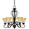 Duchess One Tier Bronze and Marble Glass Traditional Uplight Chandelier