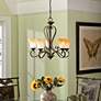 Duchess One Tier Bronze and Marble Glass Traditional Uplight Chandelier in scene
