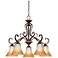 Duchess Palladian Bronze Dinette Five Light Chandelier