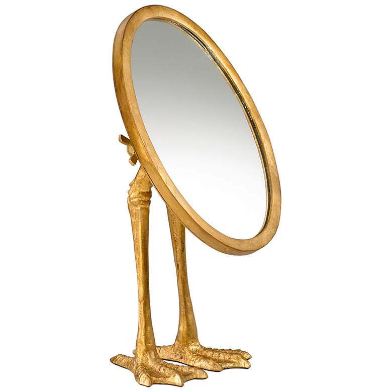 Image 1 Duck Leg Gold 17 1/4" x 13" Standing Vanity Mirror