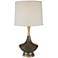 Duck Rust Wood and Ceramic Table Lamp with Ivory Shade