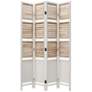 Duetcor 63" Wide White Wood 4-Panel Screen/Room Divider