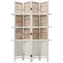 Duetcor 63" Wide White Wood 4-Panel Screen/Room Divider