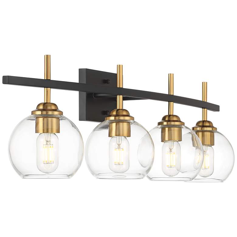 Image 7 Duka 36 1/4" Wide 4-Light Black and Gold Bath Light more views