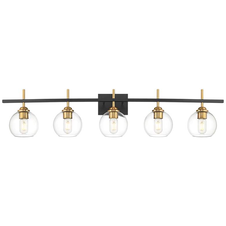 Image 2 Duka 45 1/4" Wide 5-Light Black and Gold Bath Light