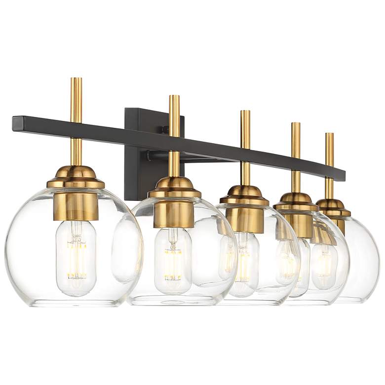 Image 7 Duka 45 1/4" Wide 5-Light Black and Gold Bath Light more views