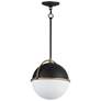 1_Duke 11 1/2" Wide Black and Weathered Brass Mini Pendant