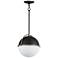 Duke 11 1/2" Wide Black and Weathered Brass Mini Pendant