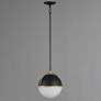 2_Duke 11 1/2" Wide Black and Weathered Brass Mini Pendant more views