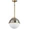Duke 12" Single Pendant Nickel / Brass