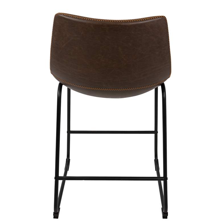Image 5 Duke 25 1/2 inch Espresso Faux Leather Counter Stool Set of 2 more views