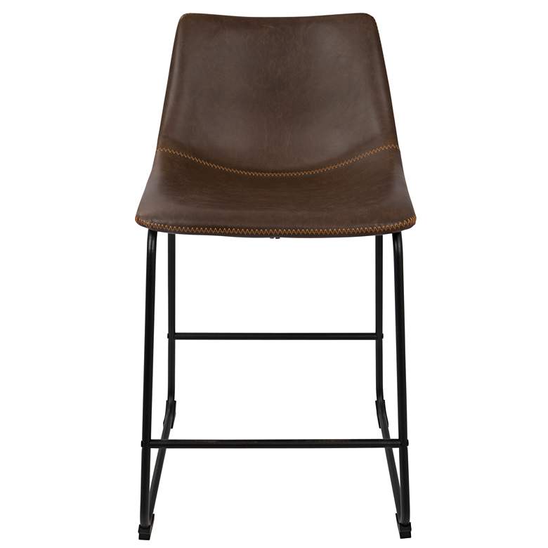 Duke 25 1/2&quot; Espresso Faux Leather Counter Stool Set of 2 more views