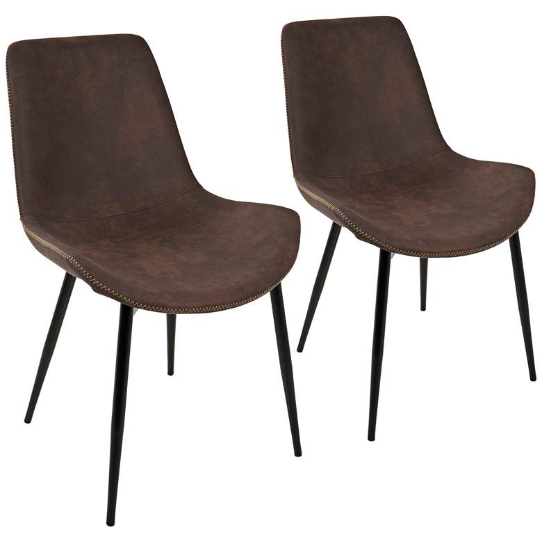 Image 1 Duke Espresso Faux Leather Dining Chair Set of 2