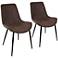 Duke Espresso Faux Leather Dining Chair Set of 2