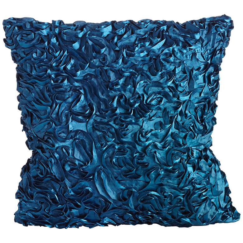 Image 1 Duke Turquoise Ruffles 18 inch Square Down Throw Pillow