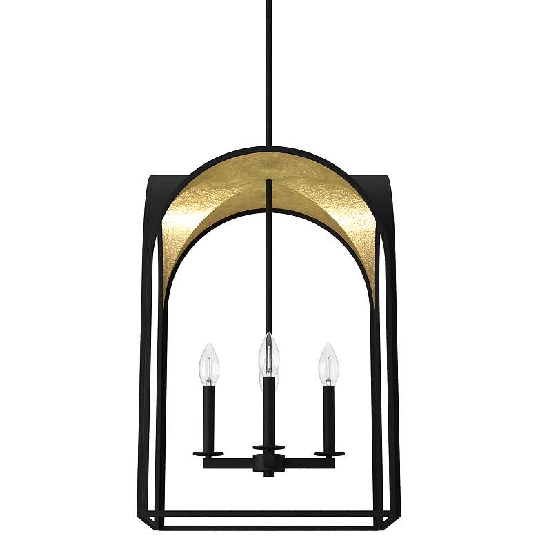 Image 1 Dukestown 18 1/2" Wide Black Iron and Gold 4-Light Pendant