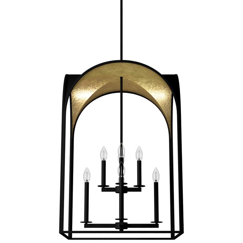 Image 1 Dukestown 22 3/4" Wide Black Iron and Gold 8-Light Pendant