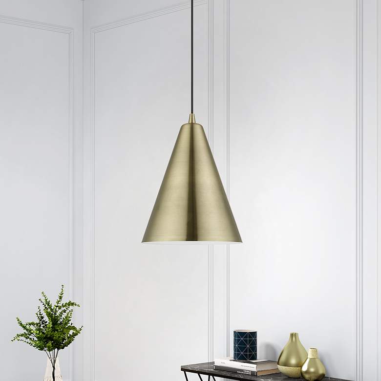 Image 1 Dulce 1 Light Antique Brass Pendant