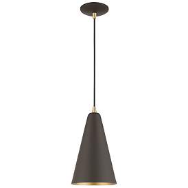 Image1 of Dulce 1 Light Bronze with Antique Brass Accents Mini Pendant