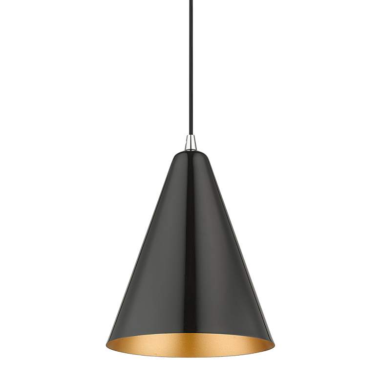 Image 3 Dulce 10" Wide Shiny Black Mini Pendant more views