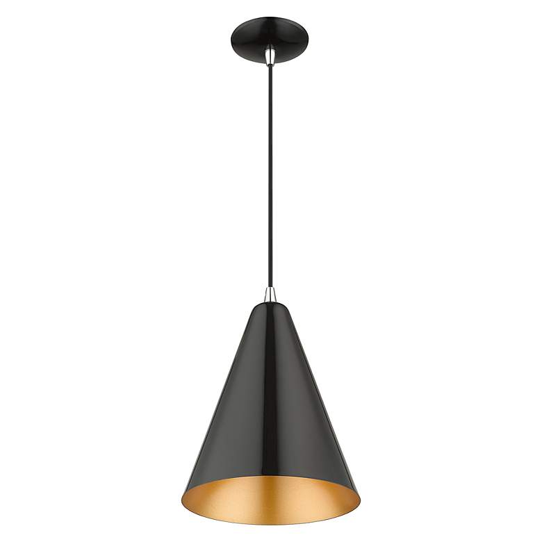 Image 4 Dulce 10" Wide Shiny Black Mini Pendant more views