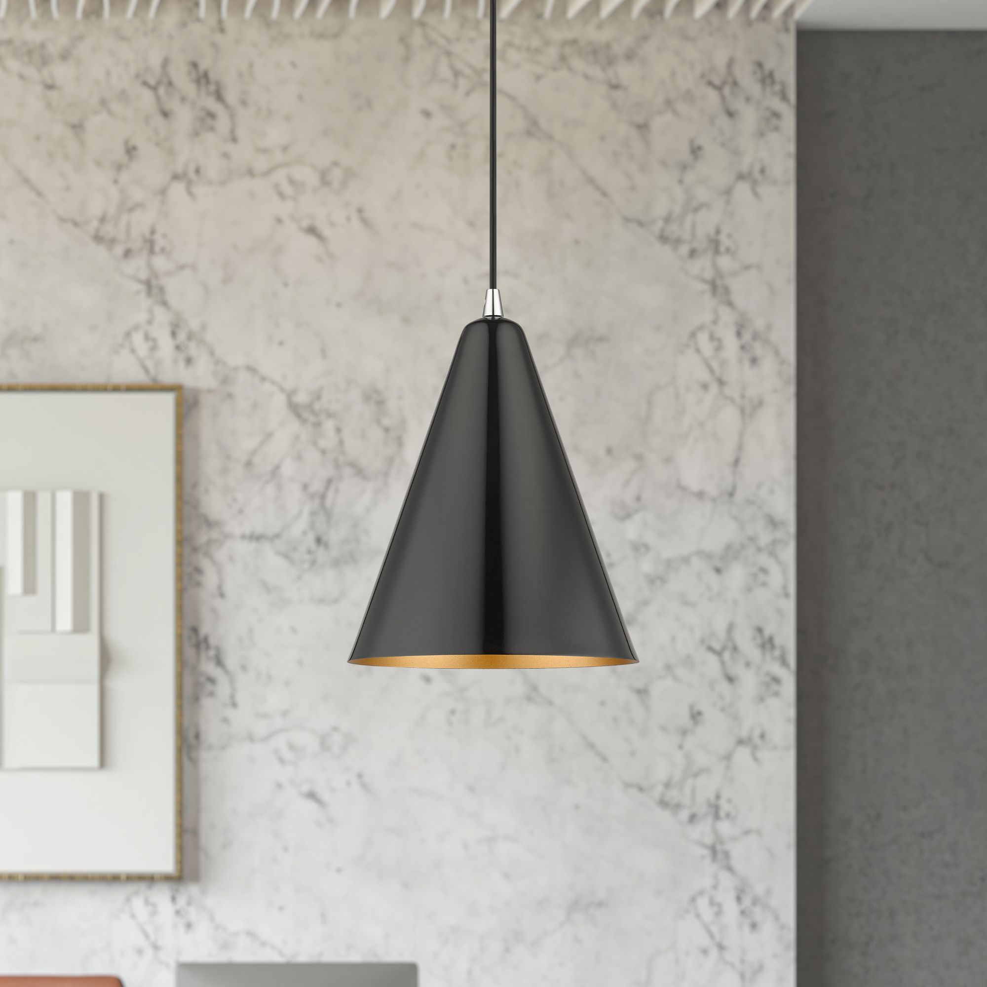 Dulce 10" Wide Shiny Black Mini Pendant