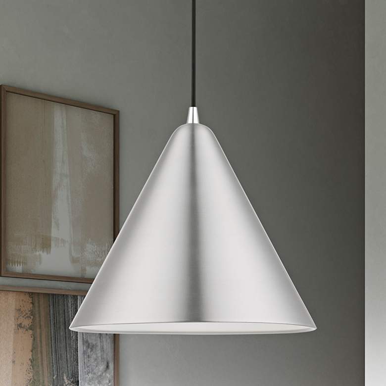 Image 1 Dulce 14" Wide Brushed Aluminum Pendant Light