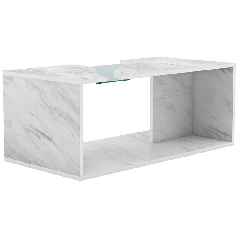 Image 1 Dulcet 39 1/4" Wide White Coffee Table with LED Lights
