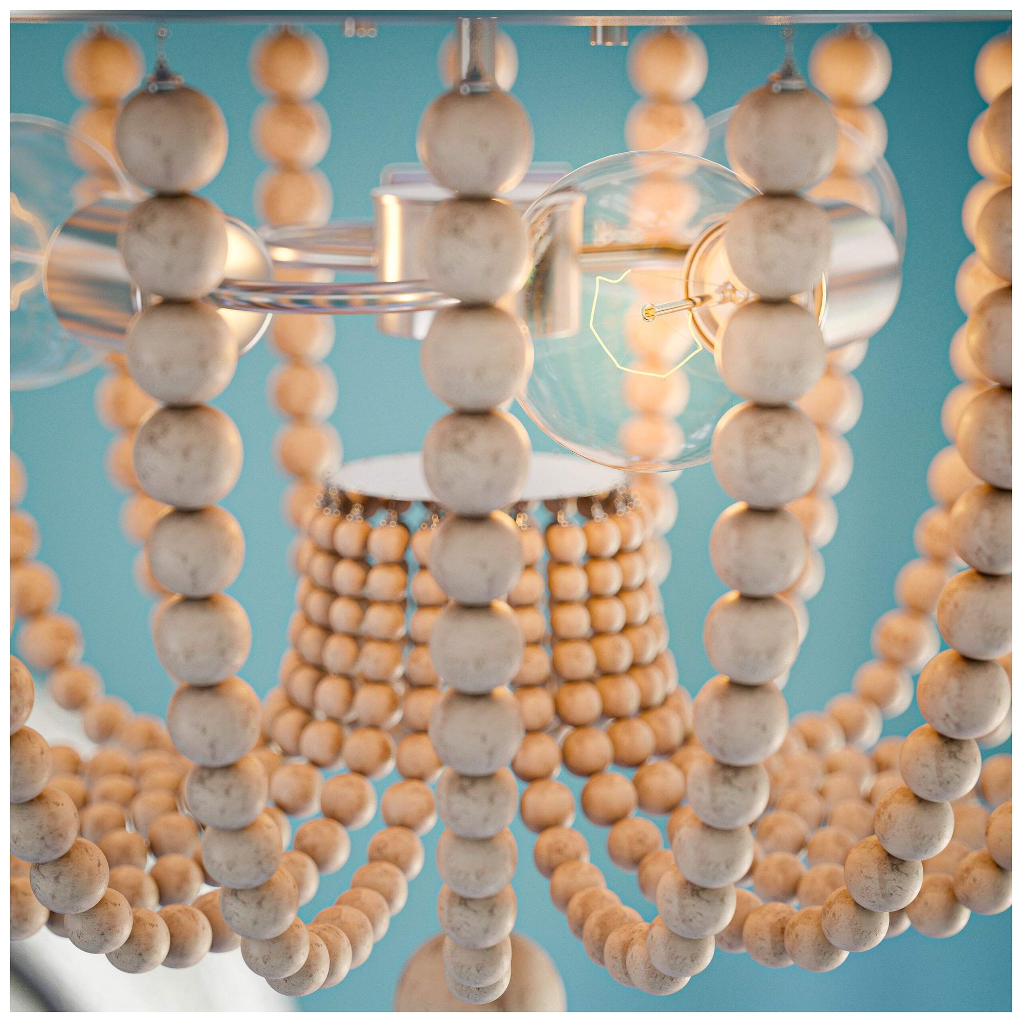 Dumas 15.75" Wide 3-Light Weathered White Wood Bead Flush Mount