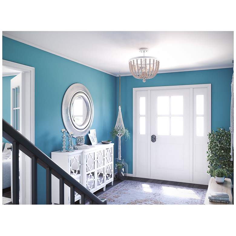 Image 4 Dumas 15.93" Wide 3-Light Weathered White Semi-Flush Mount more views