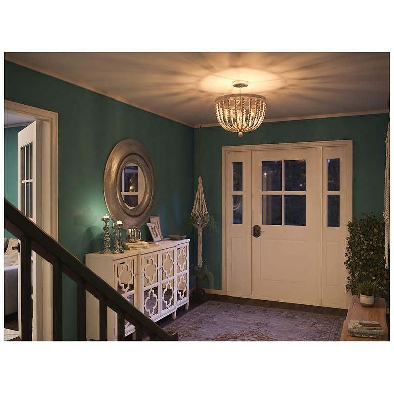 Image 6 Dumas 15.93" Wide 3-Light Weathered White Semi-Flush Mount more views