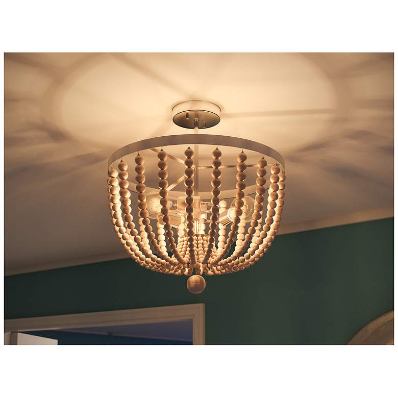 Image 7 Dumas 15.93" Wide 3-Light Weathered White Semi-Flush Mount more views
