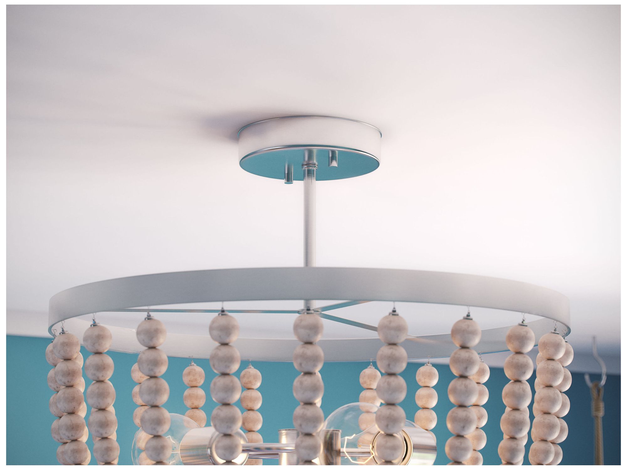 Dumas 15.93" Wide 3-Light Weathered White Semi-Flush Mount