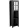 Dumble 19 3/4" Wide Black Wood 1-Door 2-Open Shelf TV Tower