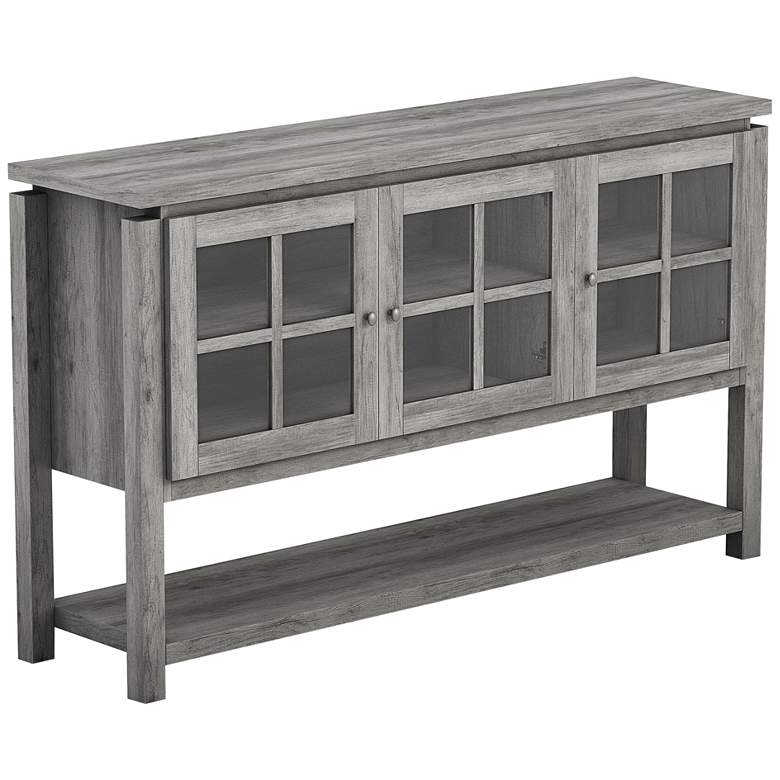 Image 3 Dumble 59" Wide Vintage Gray Oak Wood Multi-Storage Buffet