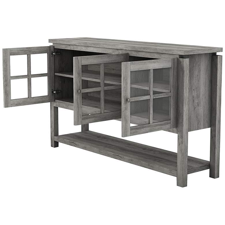 Image 7 Dumble 59" Wide Vintage Gray Oak Wood Multi-Storage Buffet more views