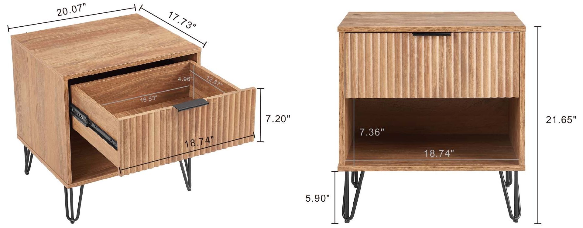 Image 3 DUMBO 1.0 Nightstand in Golden Brown - Set of 2 more views