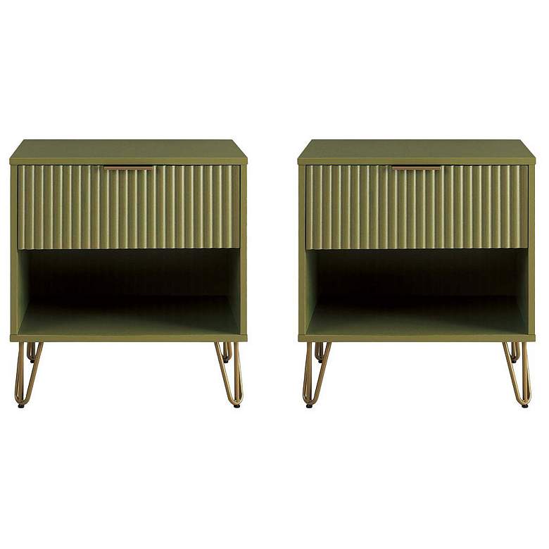 Image 1 DUMBO 1.0 Nightstand in Olive Green - Set of 2