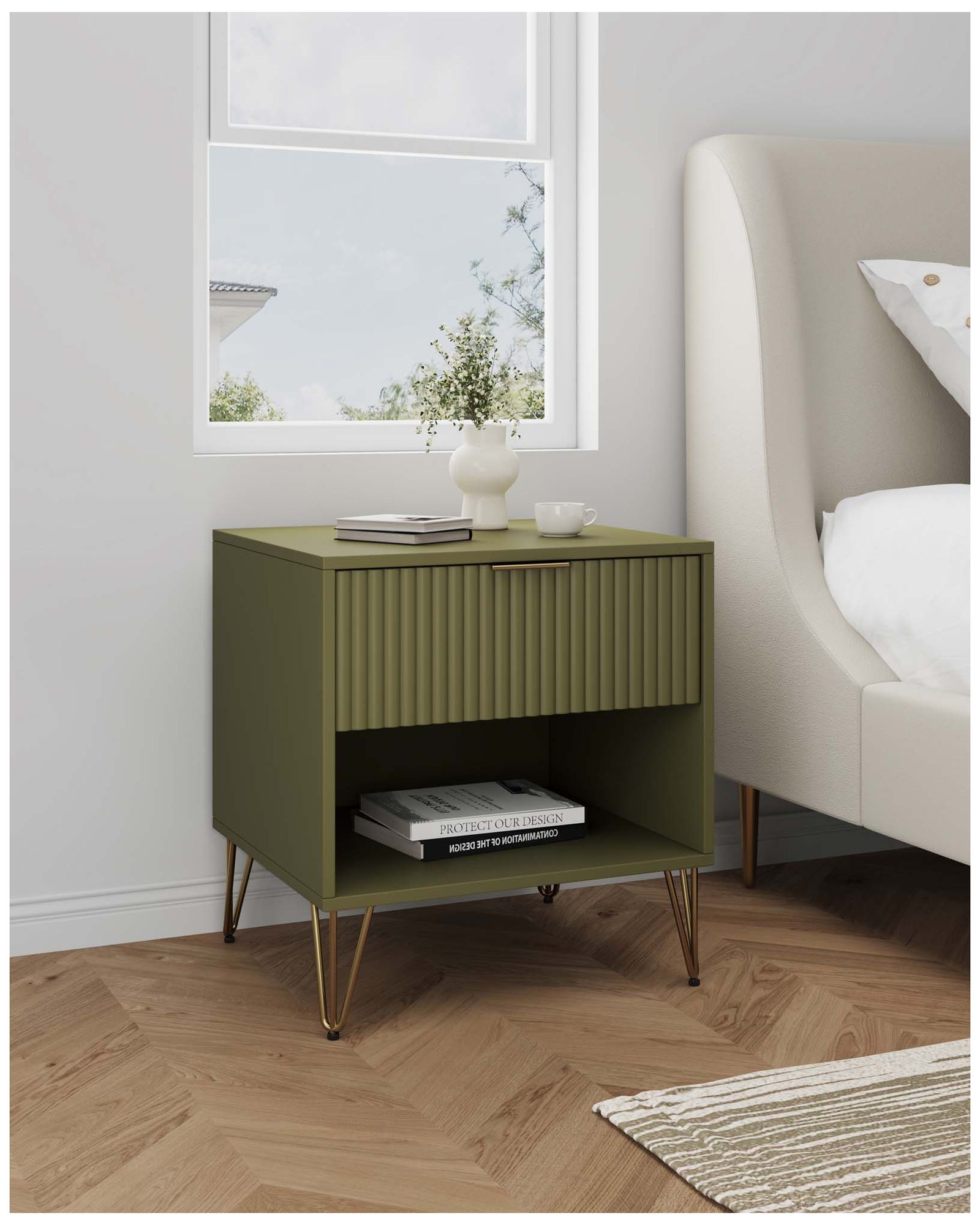 Image 2 DUMBO 1.0 Nightstand in Olive Green more views
