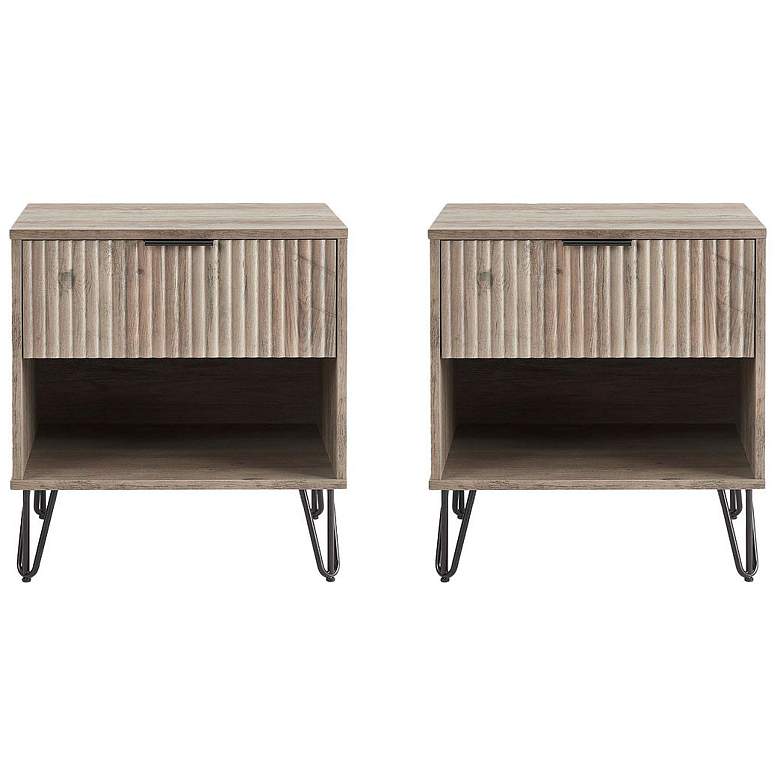 Image 1 DUMBO 1.0 Nightstand in Rustic Grey - Set of 2