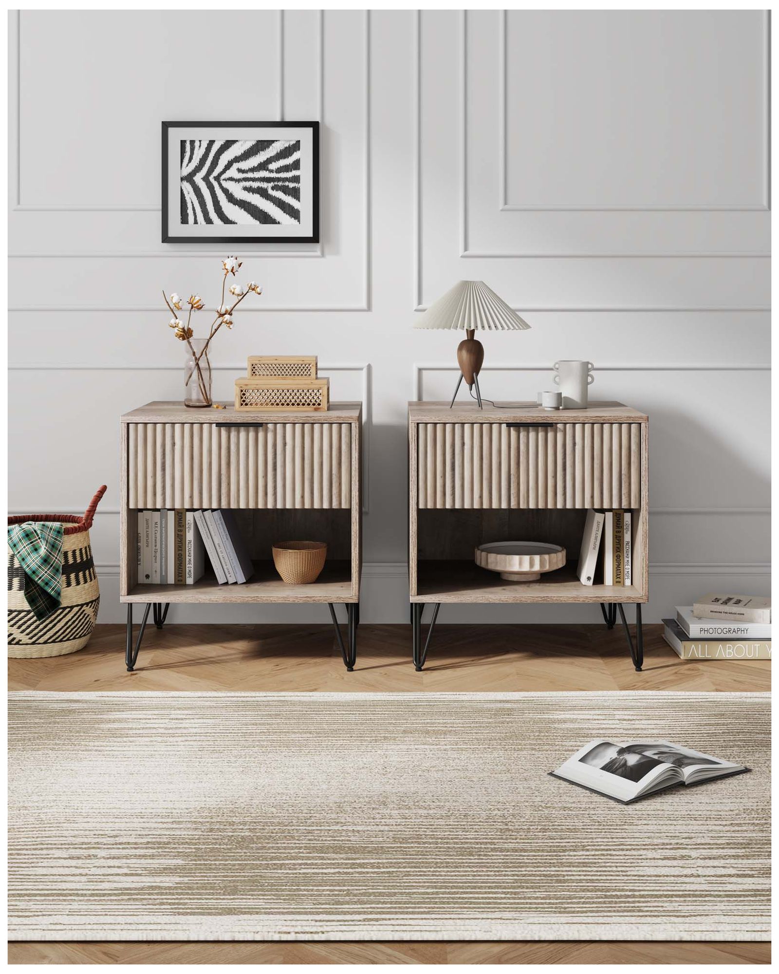 Image 2 DUMBO 1.0 Nightstand in Rustic Grey - Set of 2 more views