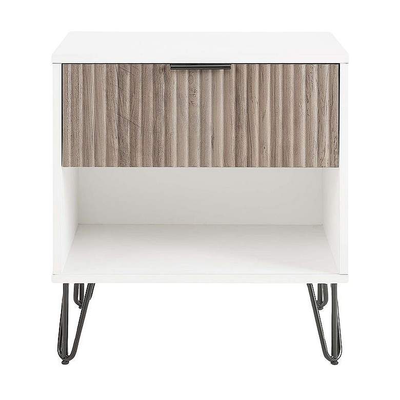 Image 1 DUMBO 1.0 Nightstand in White and Rustic Grey