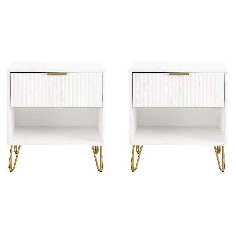 Image 1 DUMBO 1.0 Nightstand in White - Set of 2