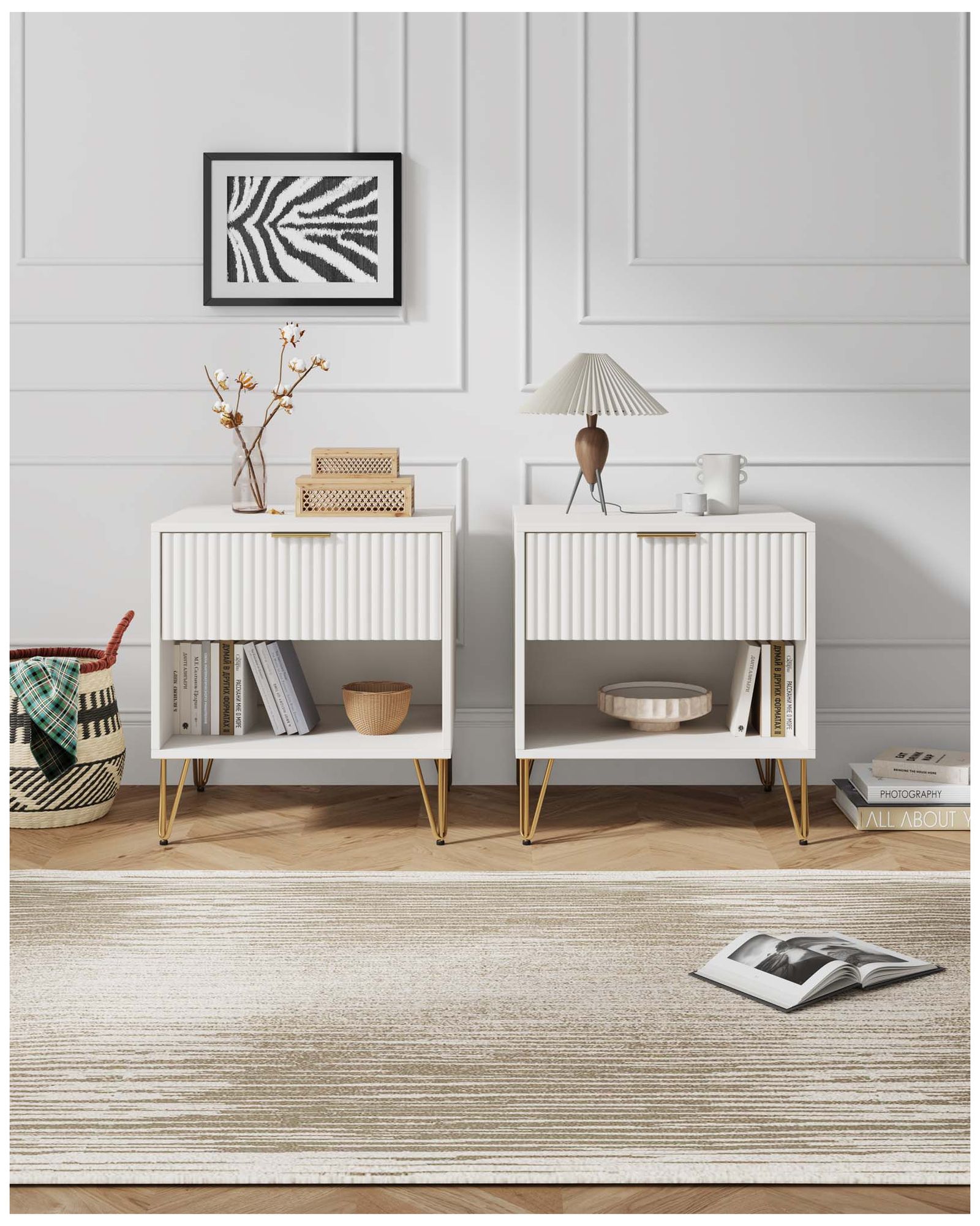 Image 2 DUMBO 1.0 Nightstand in White - Set of 2 more views